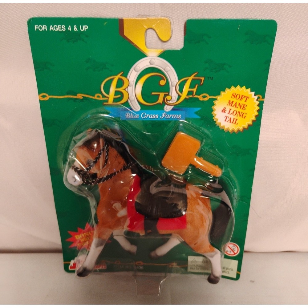 Vintage NOS BGF‎ Blue Grass Farms HORSE Soft Mane & Long Tail Toy Concepts #8436